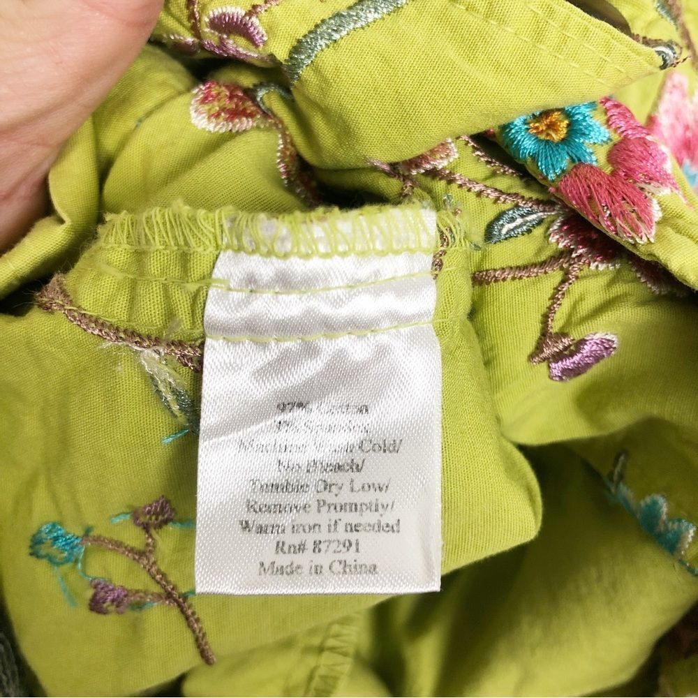 JOHNNY WAS | Embroidered Lime Green Floral Blazer Jacket Women’s Size Small - Picture 8 of 10